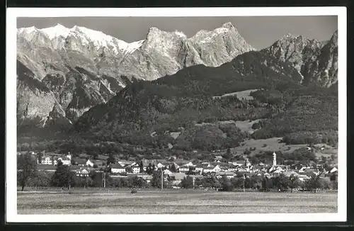 AK Maienfeld, Ortsansicht mit Blick gen Falknis