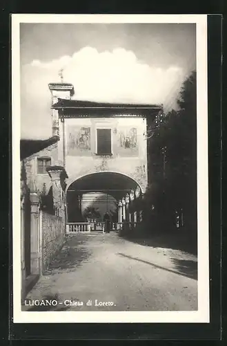 AK Lugano, Blick auf Eingang des Chiesa di Loreto