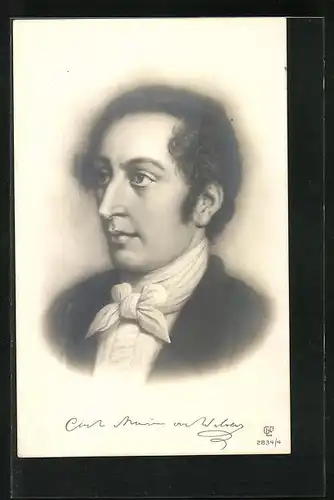 AK Carl Maria von Weber, Portrait des Komponisten