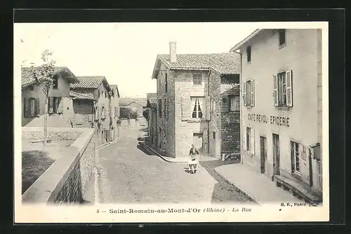 AK Saint-Romain-au-Mont-d`Or, La Rue, Strassenpartie