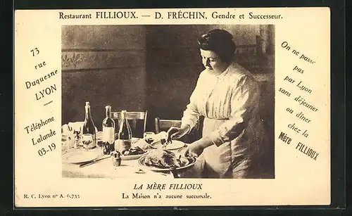 AK Lyon, Restaurant Fillioux, 73, Rue Duquesne, La Mère Fillioux