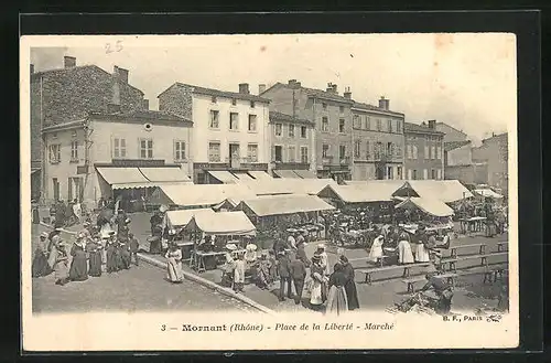 AK Mornant, Place de la Liberté-Marché