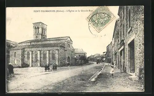 AK Pont-Trambouze, L`Eglise et la Grande-Rue