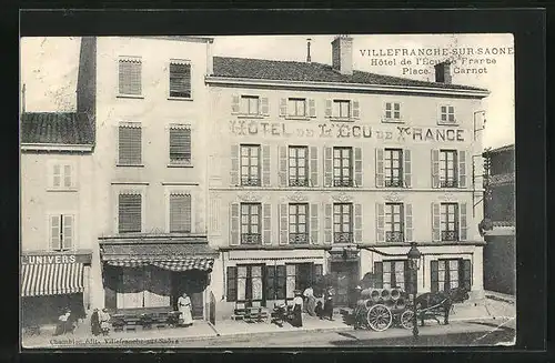 AK Villfranche-sur-Saone, Hôtel de l`Écu de France Place Carnot
