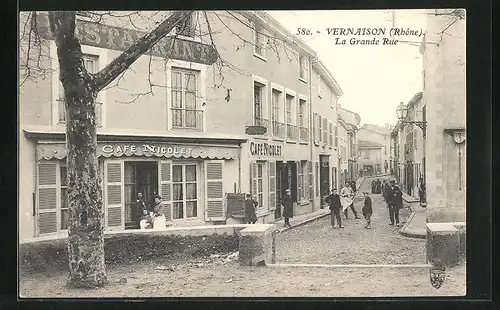 AK Vernaison, La Grande Rue