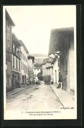 AK Lamure-sur-Azergues, Rue principale du Bourg