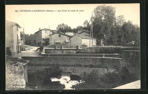 AK Civrieux-d`Azergues, Les Ponts et route de Lyon