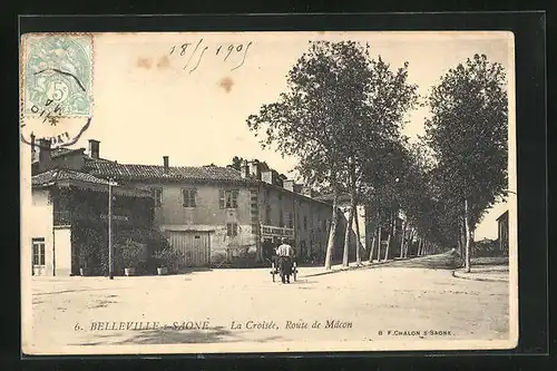 AK Belleville-s-Saone, La Croisée, Route de Mâcon