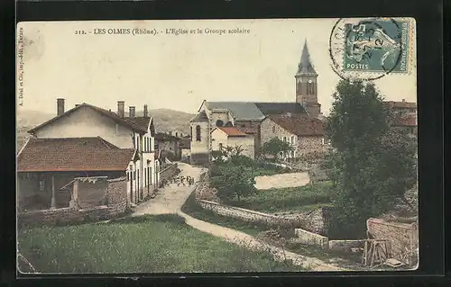 AK Les Olmes, L`Eglise et le Groupe scolaire