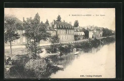 AK Marcilly-sur-Seine, Les Quais