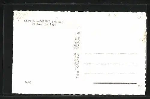 AK Condé-sur-Marne, L`Entrée du Pays