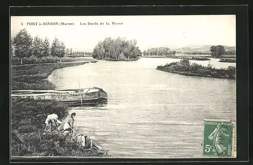 AK Port-à-Binson, Les Bords de la Marne