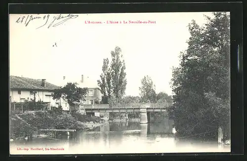 AK La Neuville-au-Pont, L`Aisne à la Neuville-au-Pont