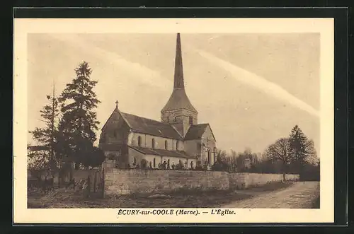 AK Écury-sur-Coole, l'Eglise