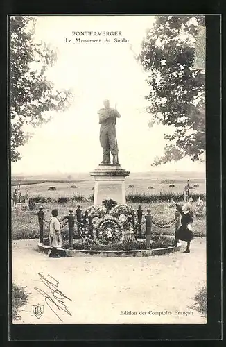 AK Pontfaverger, Le Monument du Soldat