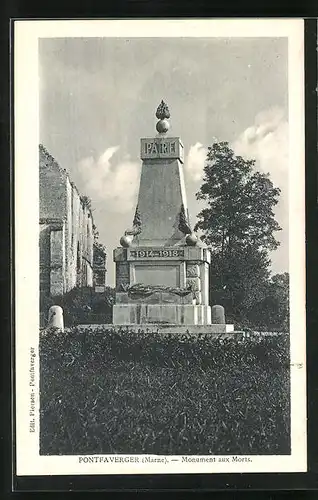 AK Pontfaverger, Monument aux Morts