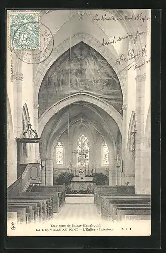 AK La Neuville-au-Port, Intérieur de l`Eglise
