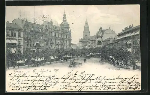 AK Frankfurt, Rossmarkt aus der Vogelschau