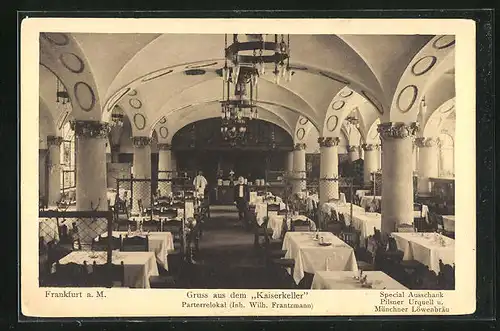 AK Frankfurt, Innenansicht Restaurant Kaiserkeller