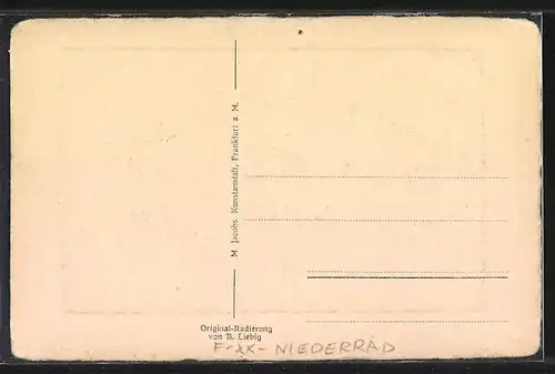 Künstler-AK Frankfurt-Niederrad, Gasthaus Oberforsthaus