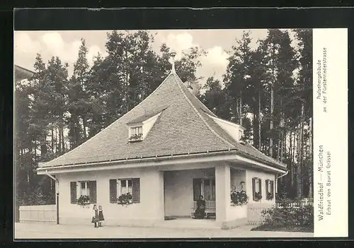 AK München-Hadern, Aufsehergebäude beim Waldfriedhof an der Fürstenriederstrasse