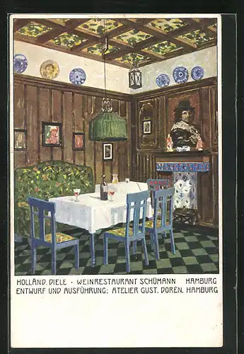 AK Hamburg-Neustadt, Restaurant Schümann, die Holländ Diele