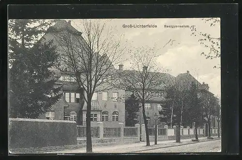 AK Berlin-Lichterfelde, Realgymnasium von der Strassenseite