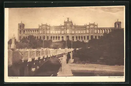 AK München, Brücke vor dem Maximilianeum