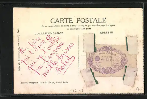 AK Le Vaguemestre, La Lettre du Poilu, Briefträger übergibt Mädchen einen Brief
