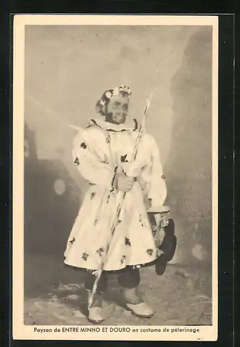 AK Paysan de Entre minho et Douro en costume de pélerinage, Puppe