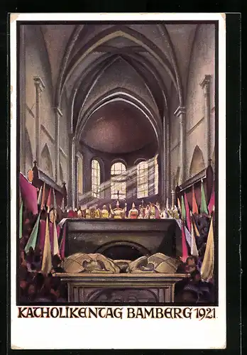 AK Bamberg, Katholikentag 1921, Messe im Dom
