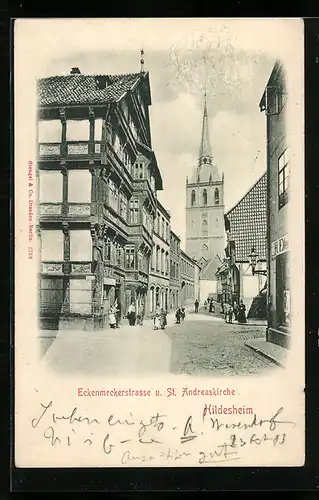 AK Hildesheim, Eckenmeckerstrasse und St. Andreaskirche