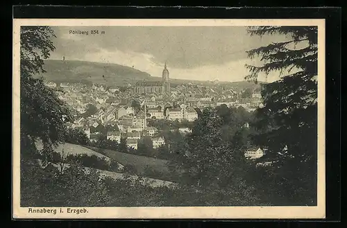 AK Annaberg i. Erzgeb., Totalansicht mit Pöhlberg