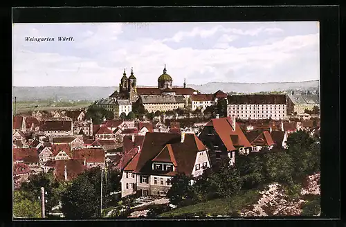 AK Weingarten / Württ., Ortsansicht aus der Vogelschau