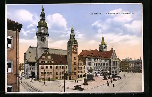 AK Chemnitz, Rathaus und Denkmäler