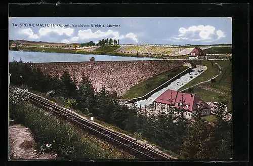AK Dippoldiswalde / S., Talsperre Malter mit Elektrizitätswerk