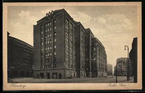 AK Hamburg Kontorhausviertel, Blick zum Ballin-Haus