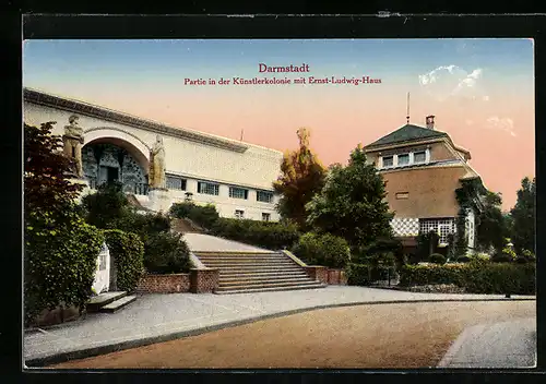 AK Darmstadt, Künstlerkolonie mit Ernst Ludwig-Haus