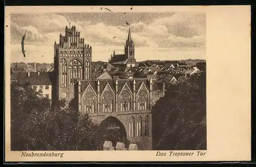 AK Neubrandenburg, Blick zum Treptower Tor