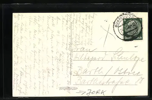 AK Jork, Strassenpartie mit Fachwerkhäusern