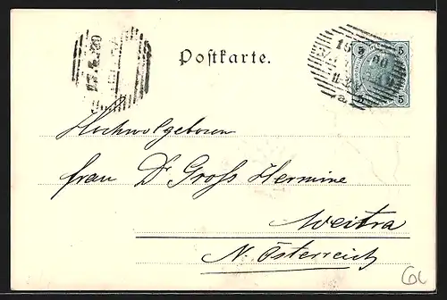 AK Osterhase schiebt einen Wagen voller Ostereier