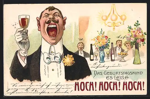 AK Herr singt ein Ständchen zum Geburtstag