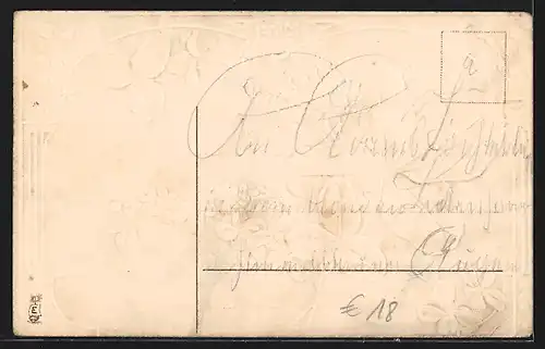 AK Kleeblatt mit Blüte, Ortschaft im Kleeblattfeld