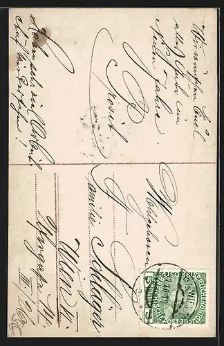 AK Süsses Mädchen streichelt die Glücksschweinchen, Neujahrsgruss