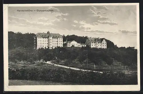 AK Gunzenhausen, Blick aus der Ferne auf die Hensoltshöhe