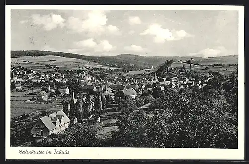 AK Weilmünster im Taunus, Ortsansicht aus der Vogelschau