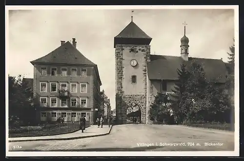 AK Villingen /Schwarzwald, Strassenpartie am Bickentor