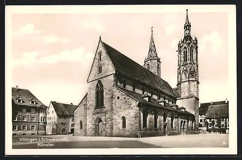 AK Villingen i. Schwarzwald, Münster mit Vorplatz