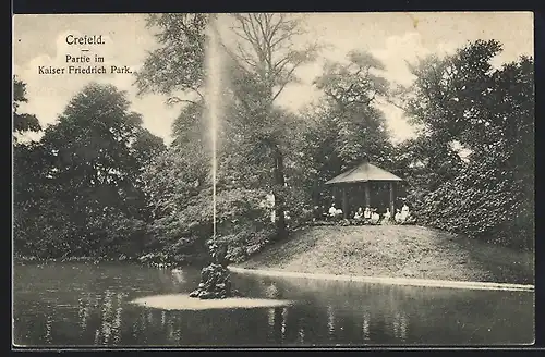 AK Crefeld, Partie im Kaiser Friedrich Park