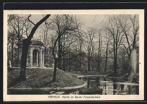 AK Crefeld, Partie im Kaiser Friedrich-Park